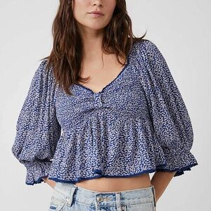 Free People Brittnee Printed Top Size Medium